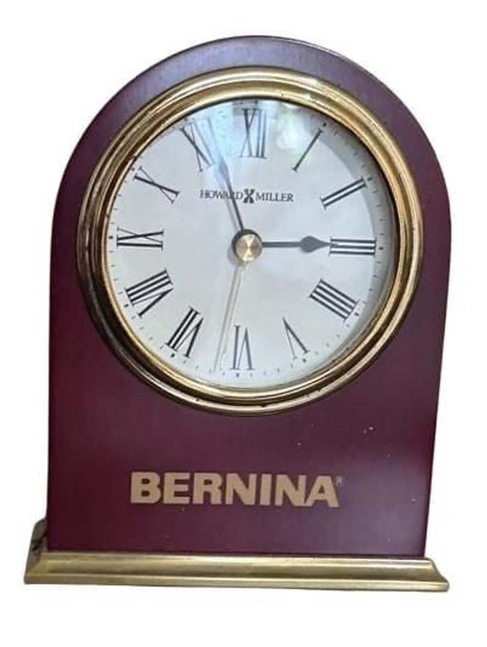 Howard Miller Bernina 645-401 Rosewood and Brass Desk Table Clock